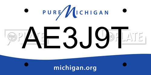 AE3J9T Michigan License Plate