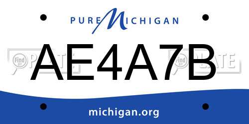 AE4A7B Michigan License Plate