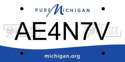 AE4N7V Michigan License Plate