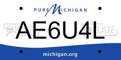 AE6U4L Michigan License Plate