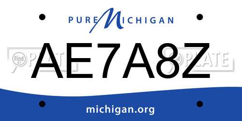 AE7A8Z Michigan License Plate