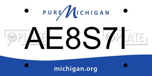 AE8S7I Michigan License Plate