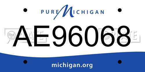 AE96068 Michigan License Plate