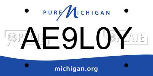 AE9L0Y Michigan License Plate