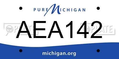 AEA142 Michigan License Plate