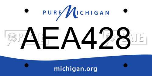 AEA428 Michigan License Plate