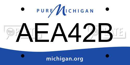 AEA42B Michigan License Plate