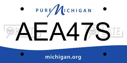 AEA47S Michigan License Plate