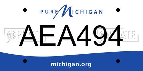 AEA494 Michigan License Plate