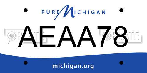 AEAA78 Michigan License Plate