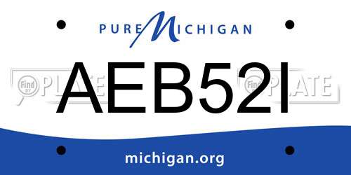 AEB52I Michigan License Plate