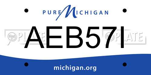 AEB57I Michigan License Plate