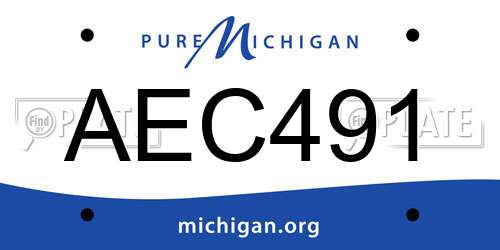 AEC491 Michigan License Plate