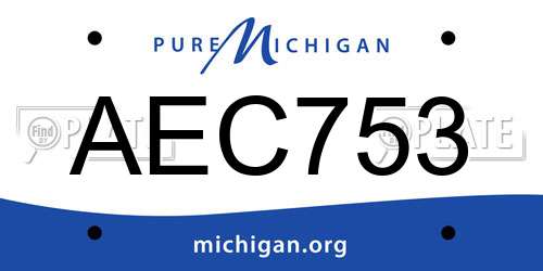 AEC753 Michigan License Plate