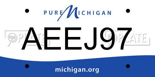 AEEJ97 Michigan License Plate