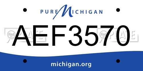 AEF3570 Michigan License Plate