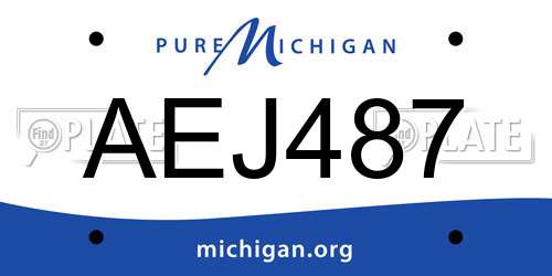 AEJ487 Michigan License Plate