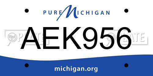 AEK956 Michigan License Plate