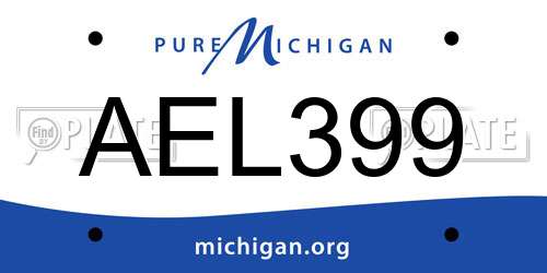 AEL399 Michigan License Plate