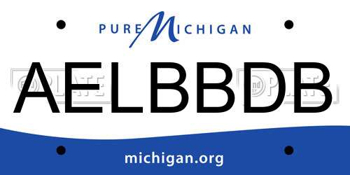 AELBBDB Michigan License Plate