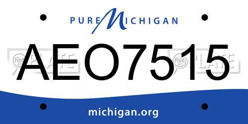 AEO7515 Michigan License Plate