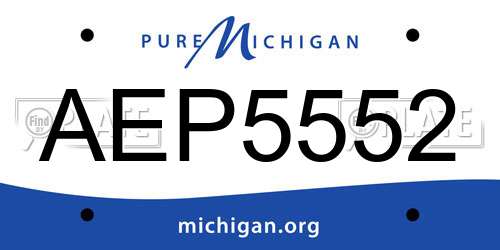 AEP5552 Michigan License Plate