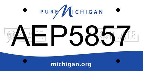 AEP5857 Michigan License Plate