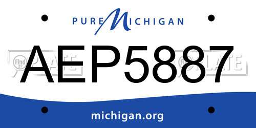 AEP5887 Michigan License Plate