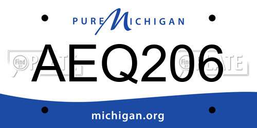 AEQ206 Michigan License Plate