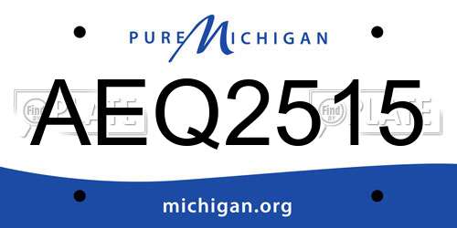 AEQ2515 Michigan License Plate