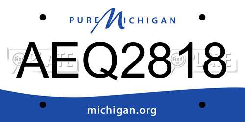 AEQ2818 Michigan License Plate