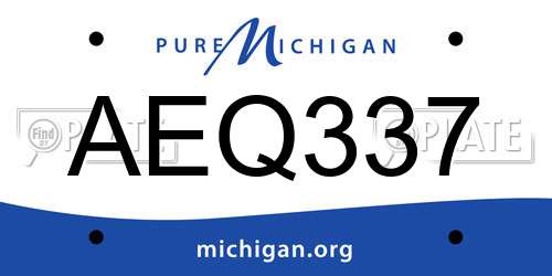 AEQ337 Michigan License Plate