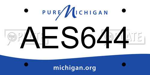 AES644 Michigan License Plate
