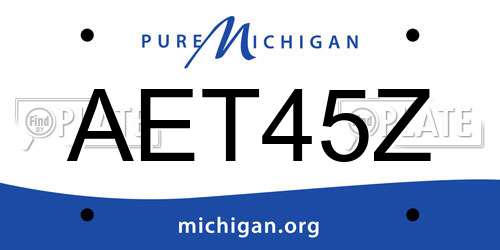 AET45Z Michigan License Plate
