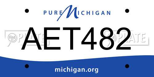 AET482 Michigan License Plate