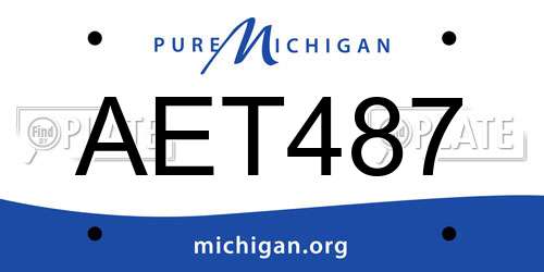 AET487 Michigan License Plate