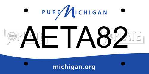 AETA82 Michigan License Plate