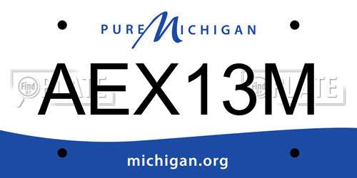 AEX13M Michigan License Plate