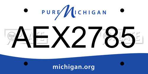 AEX2785 Michigan License Plate