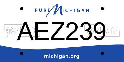 AEZ239 Michigan License Plate