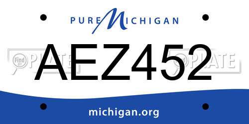 AEZ452 Michigan License Plate