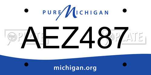 AEZ487 Michigan License Plate