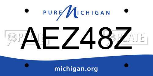 AEZ48Z Michigan License Plate