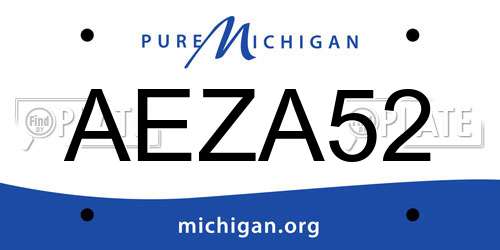 AEZA52 Michigan License Plate