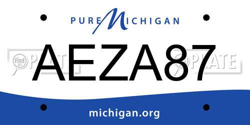 AEZA87 Michigan License Plate
