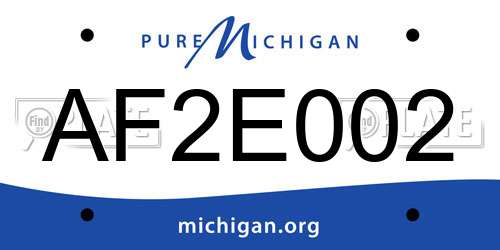 AF2E002 Michigan License Plate