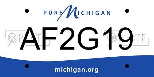 AF2G19 Michigan License Plate
