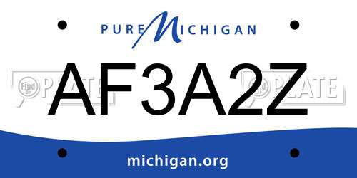 AF3A2Z Michigan License Plate