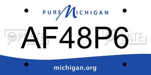 AF48P6 Michigan License Plate