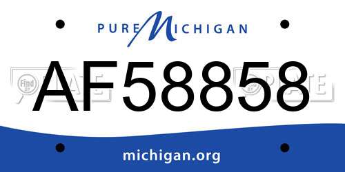 AF58858 Michigan License Plate